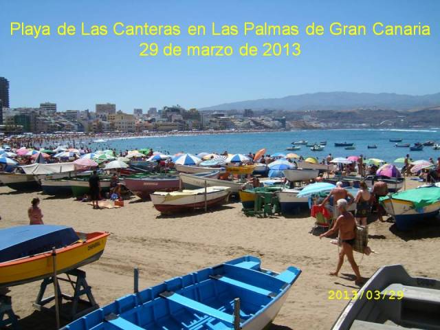 PLAYA DE LAS CANTERAS EN LAS PALMAS DE GRAN CANARIA  - 29 DE MARZO DE 2013